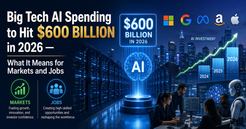 Big Tech AI Spending to Hit $600 Billion in 2026 — What It Means for Markets and Jobs
