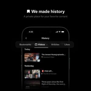 X Launches New “History” Tab on iOS for Bookmarks, Likes, Videos, and Articles